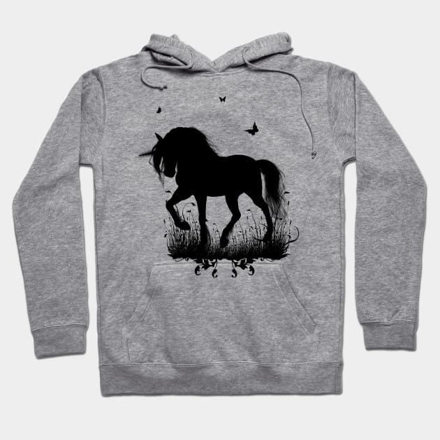 Beautiful unicorn with flying dragon in the sky Hoodie by Nicky2342